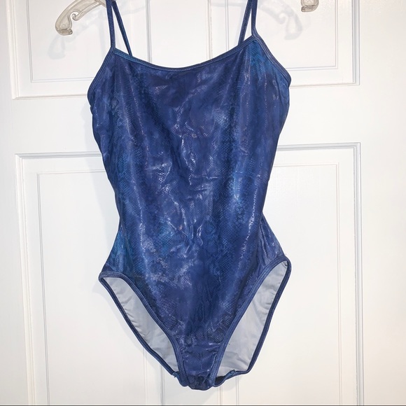 Cazimi Other - Vintage Shiny Blue Snakeskin Bathing Suit